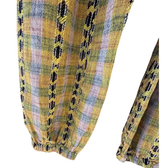 Free People Womens Small Desert Heat Harem Pants Knit Yellow Combo Southwestern - Picture 15 of 15